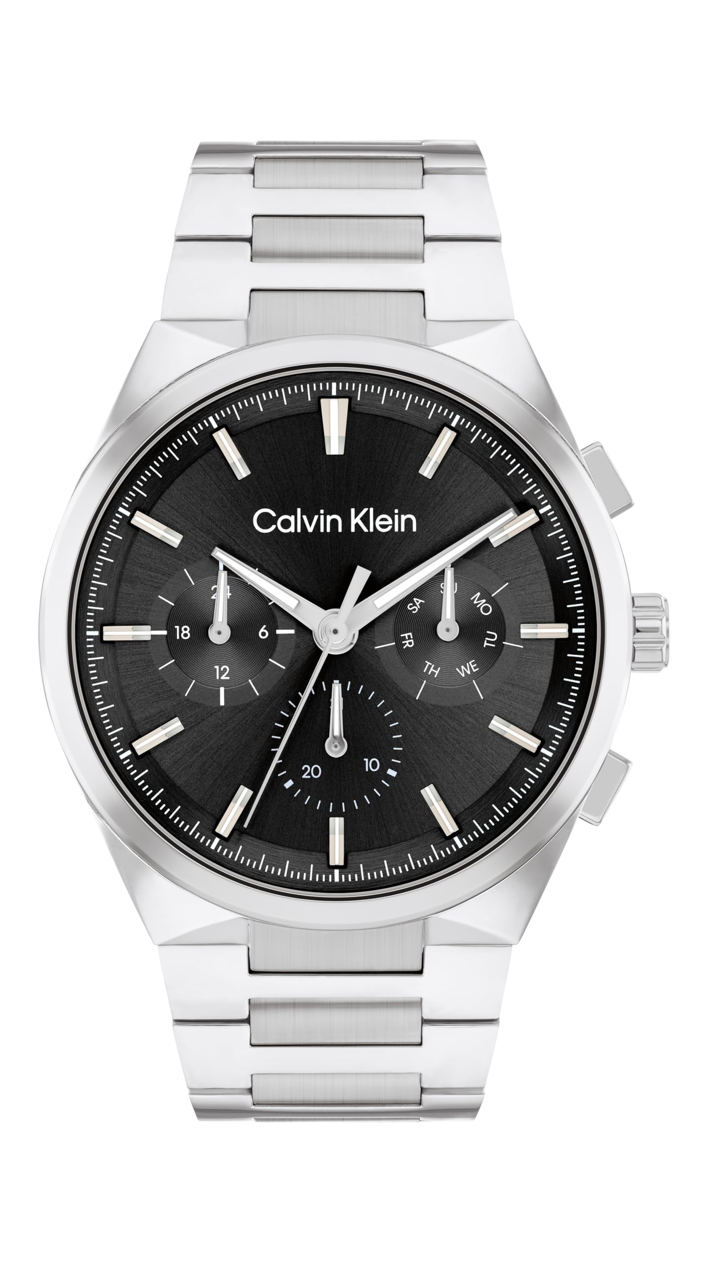 Calvin Klein Watch DISTINGUISH 25200459 Black Multifunction 44mm Silver Stainless Steel Bracelet [Calvin Klein]