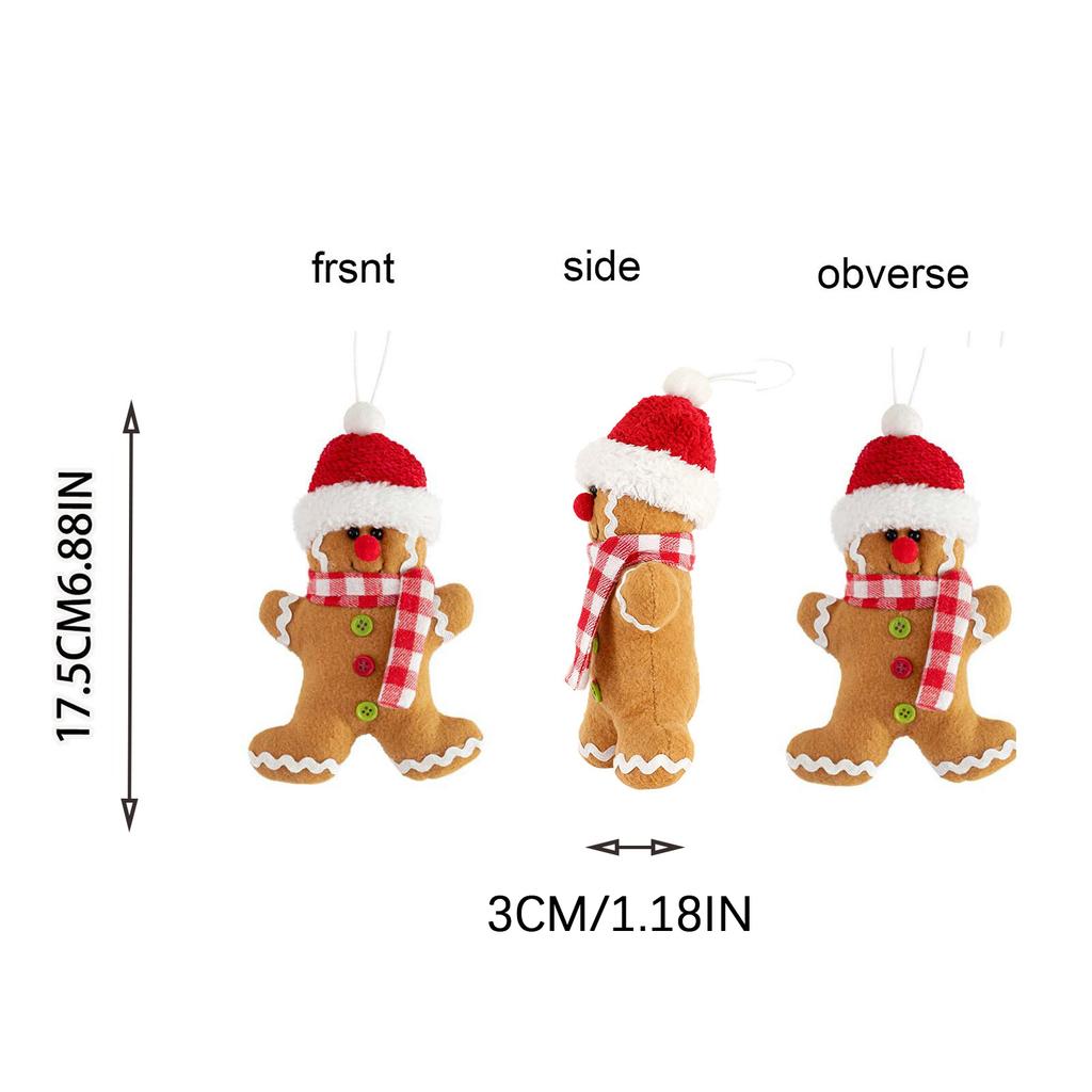 Jul Pepparkaksfigur Sammet Liten Pepparkaksfigur Fönsterdekoration Julgranshänge, Högtidsdekoration