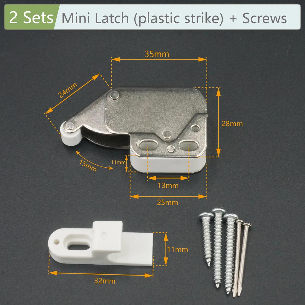 5/2/1 Sets Mini Latch Touch Latch Spring Push to Open Catch For Cabinet Handle-Less Doors