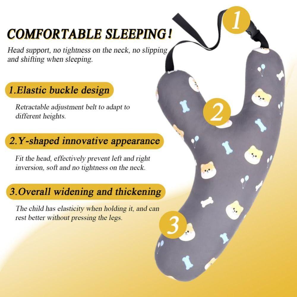 Poduszka samochodowa w kształcie litery Y dla dzieci, podpora głowy, poduszka montowana w samochodzie, kreskówkowy zagłówek samochodowy, podróż