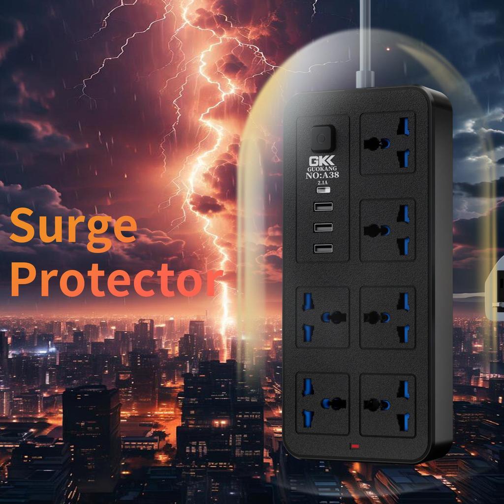 UK Standard Power Strip: Multi-Socket Panel with USB and Extension Cord