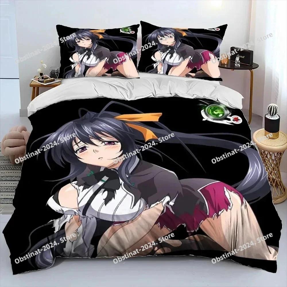 Sexy Girl High School DxD Anime Bedding Set Duvet Cover Full Queen King Size Pillowcase Bed Print Aldult Kid Bedroom Single Twin