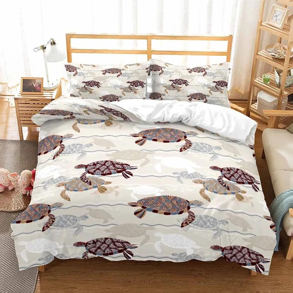 Comforter 3D Printed Sea Turtles Bedding Set Single Adults S Cute Queen King Bedroom Bedclothes Marine Organism