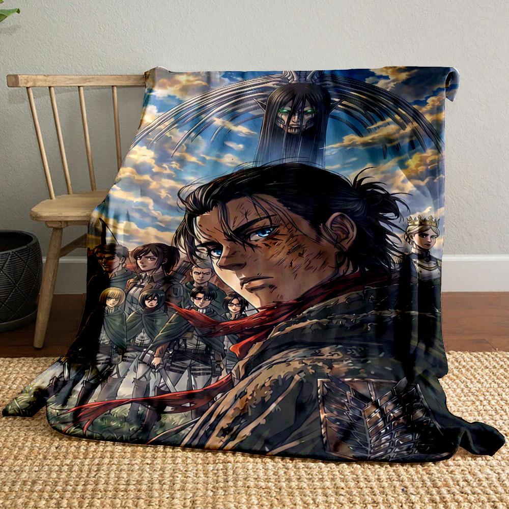 Group of soldiers with capes, striking sky, and a large mystical figure. for all seasons blanket lunch break throw gift