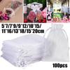 100 Pièces Sacs en Organza Blanc Poches à Cordon pour Bijoux Fête de Mariage Noël Sacs à Bonbons Emballage Bijoux
