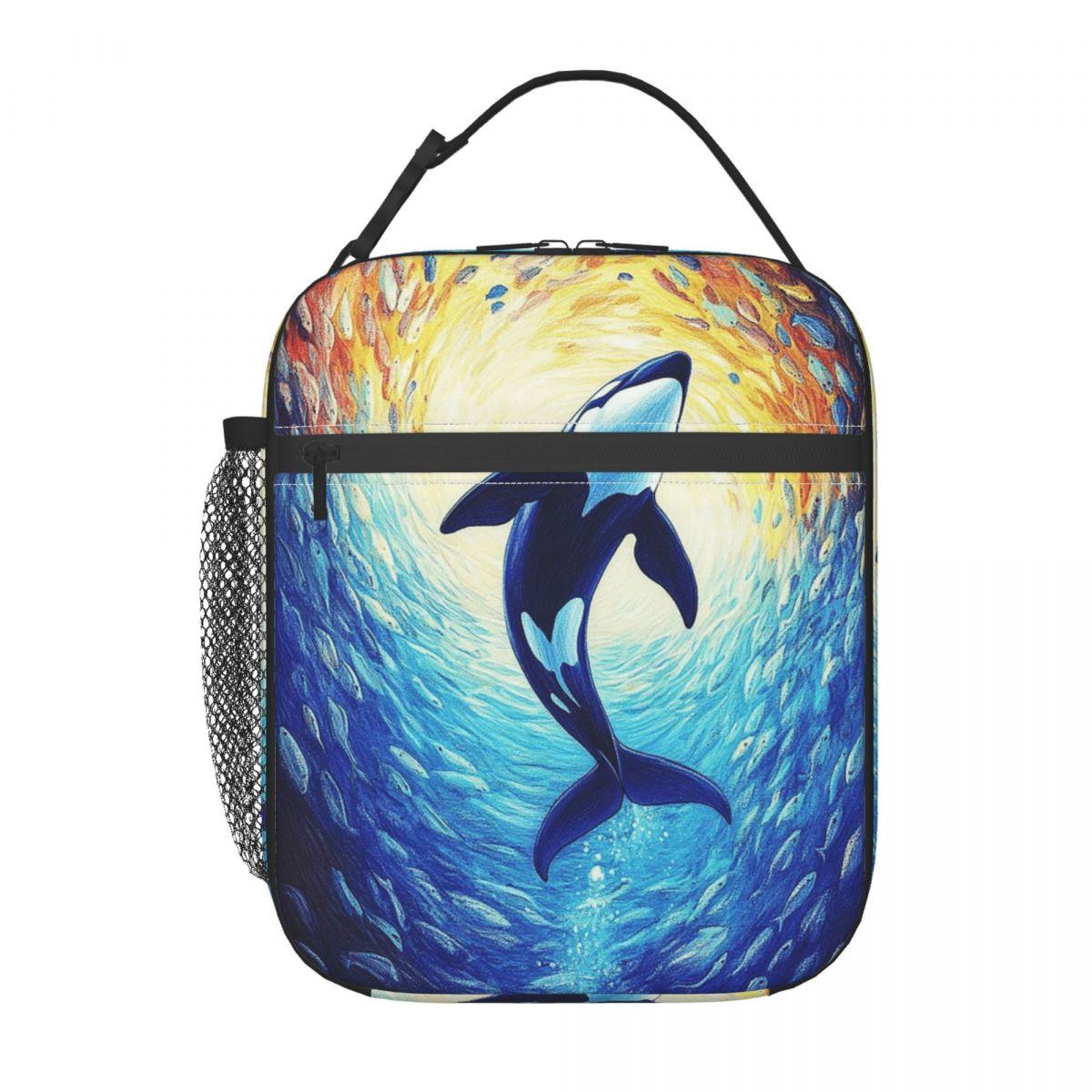 

Killer Whale Van Gogh Starry Night Design Insulated Lunch Bag for Women Kids Leakproof Food Boxes Thermal Lunch Box Tote One Size