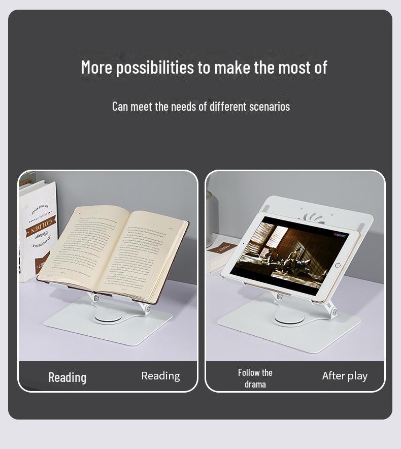 Suporte de metal giratório 360° para laptop com ventilador de resfriamento