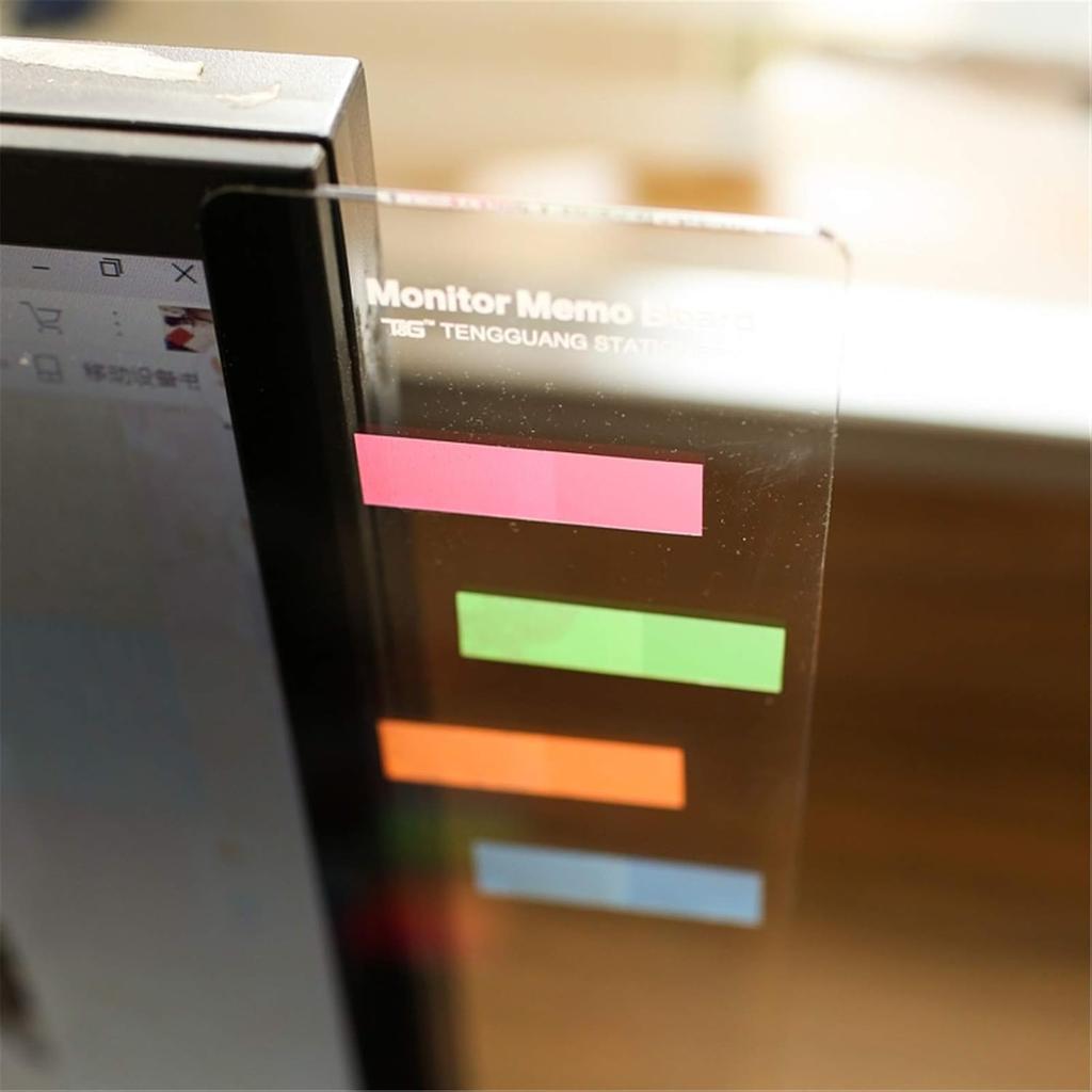 MA Fashion Multifunction Utility Acrylic Transparent Computer Monitors Side Panel/Memo Pads/Message Boards/Sticky Boards for Computer Screen, 1 Set