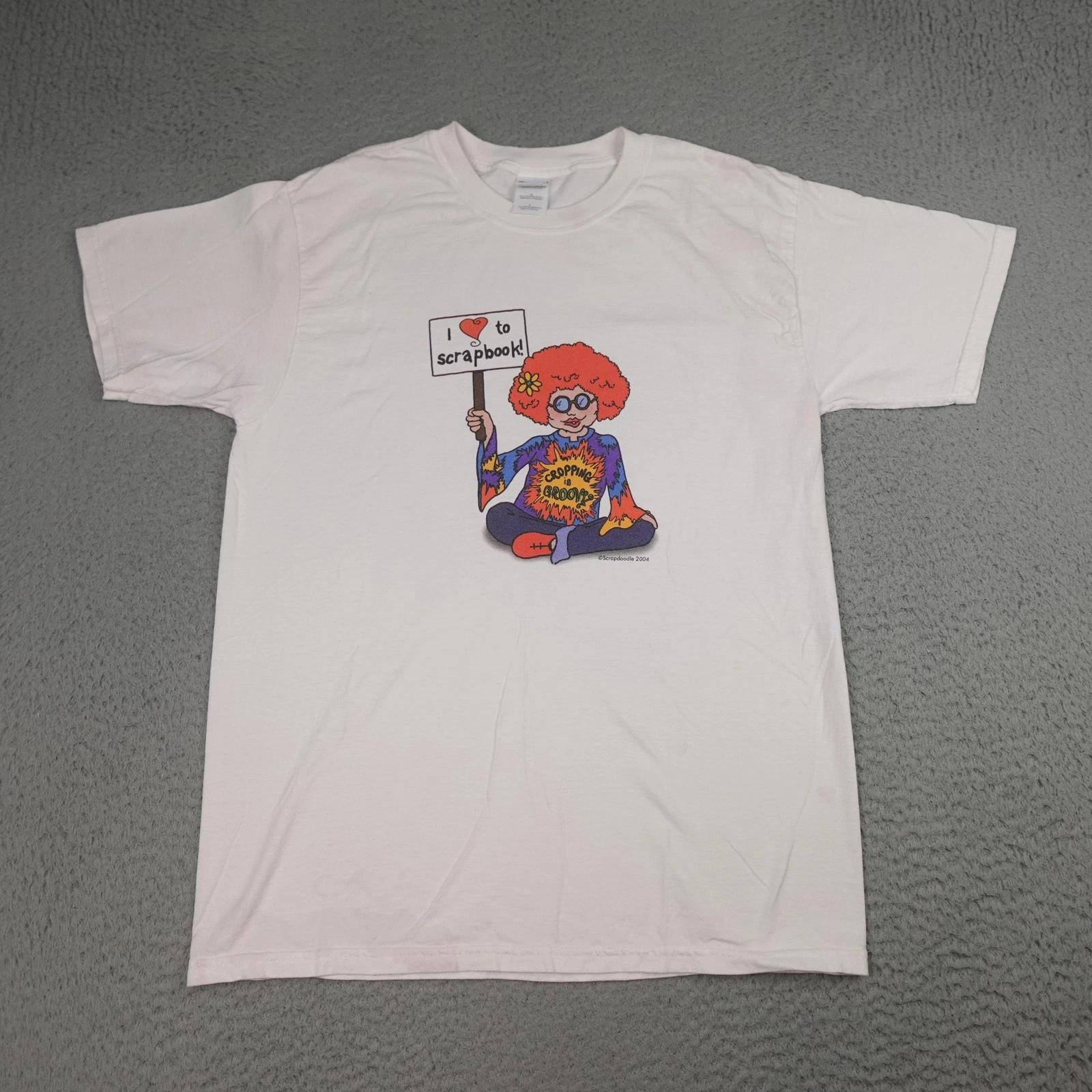 

Vintage Scrapdoodle Shirt Mens Large White Groovy Scrapbook Graphic Tee 2004 2XL