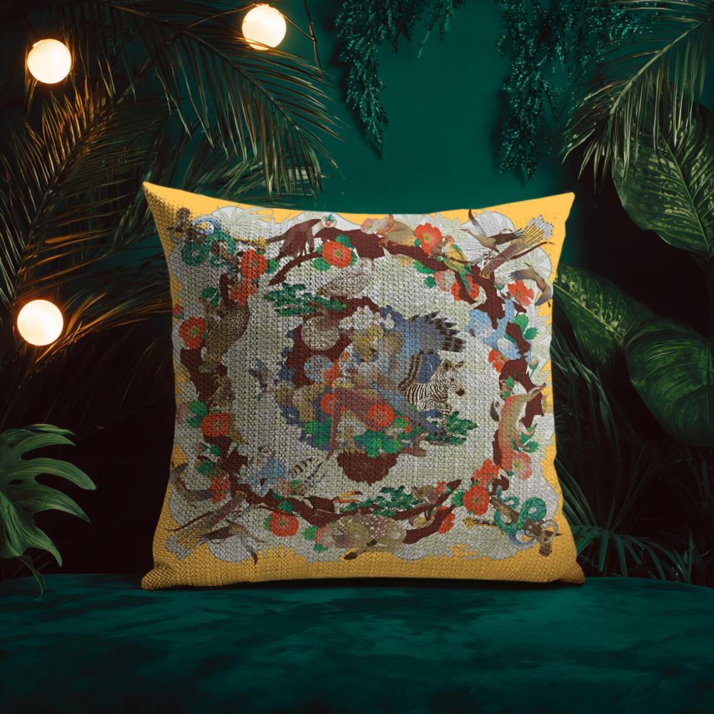 Oriental Classical Buddha Statue Print Cushion Cover Silky Elegant Comfort Sofa Bed Invisible Zipper Beach Pillowcase