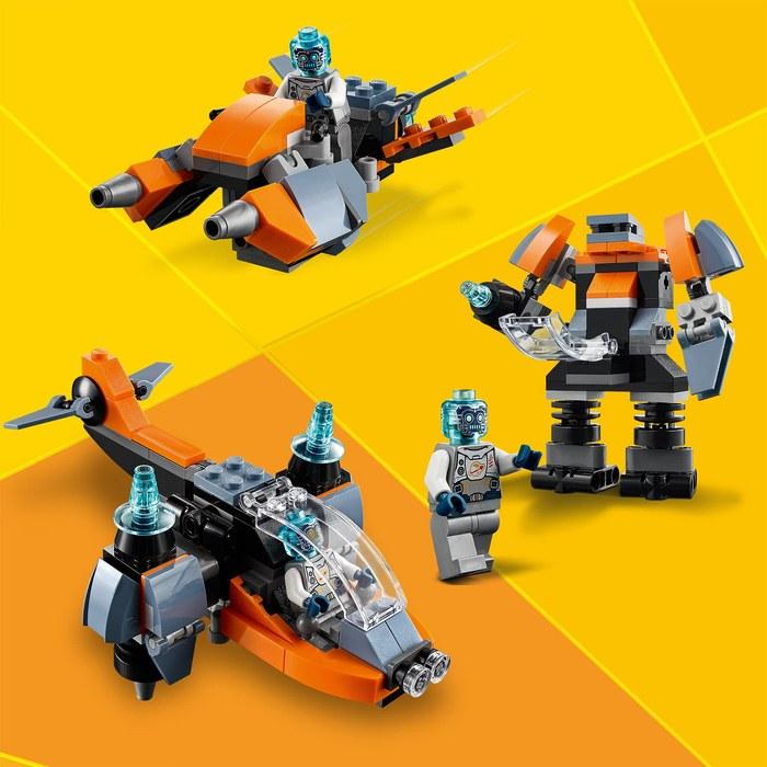 LEGO Creator Cyber Drone 31111 – Toy Block Set – Airplane – 6+ Years – Gray/Black/Orange