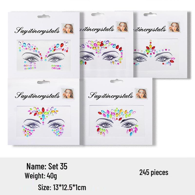 Waterproof Gem & Diamond Face Stickers for Makeup & Festivals