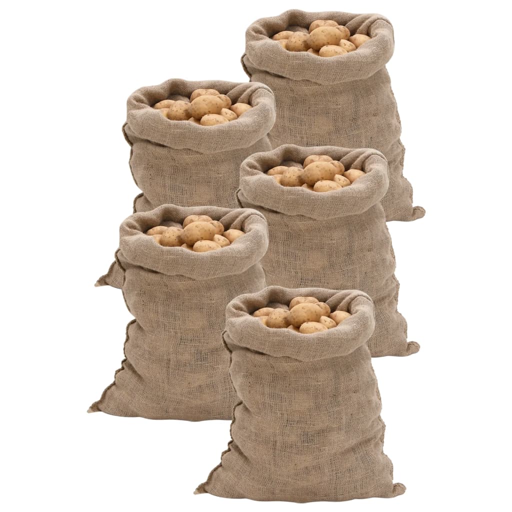 Jute Bags 5 Pieces 60 x 105 cm 100percent Jute 220 g m²