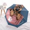 Motif adorables chiots, parapluie à pliage automatique, design portable et pliable, 8 baleines, un cadeau de Noël ou d'anniversaire.