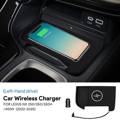 Car Wireless Charger Pad Stable Fast Charging For Lexus NX 250/350/350h/450h 22-25 Center Console Storage Box Trim Accessories