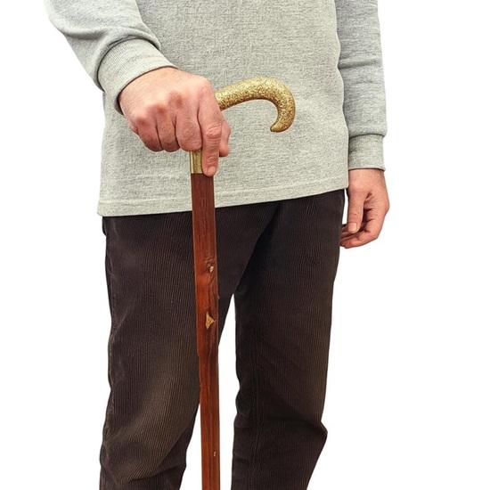Handcrafted Wooden Walking Stick with Brass Handle  Cane  Decorative  Functional Gift