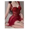 Gorgeous Slimming Mesh See-Through Padded Underwire Camisole Nightgown Set for Women