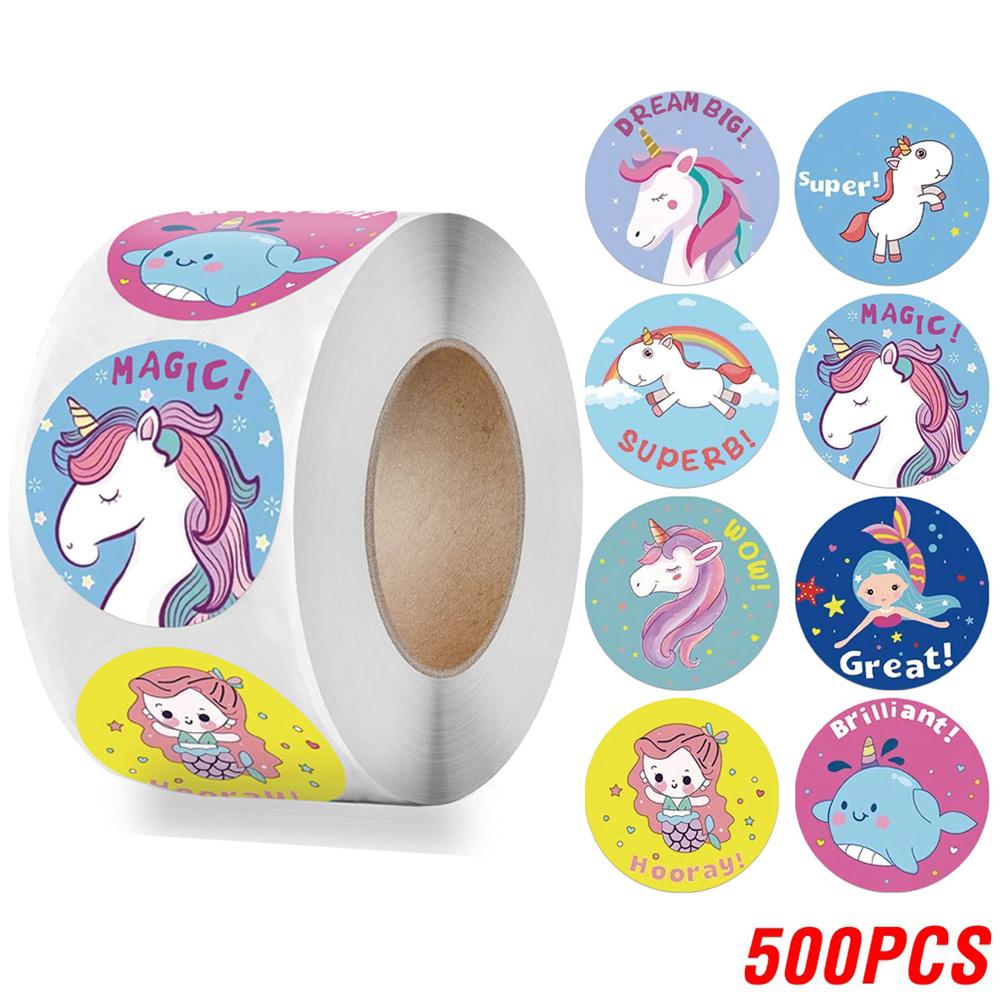500pcs Cute Cartoon Unicorn Stickers for Kids Reward