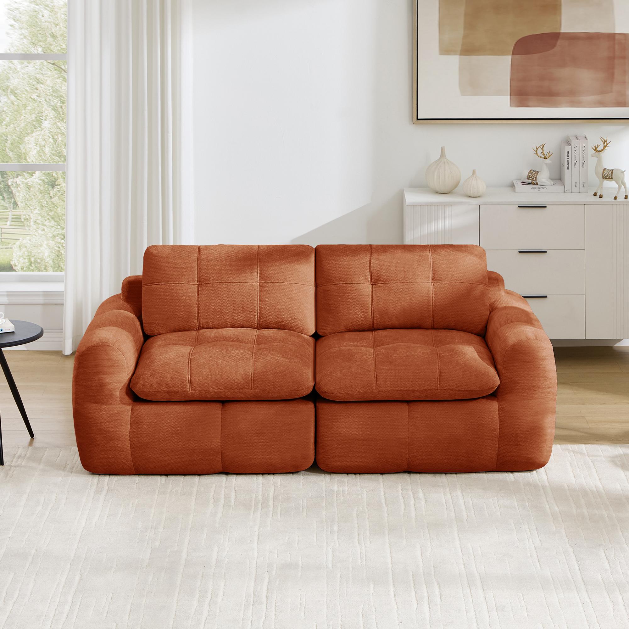2-Seater Modular Sofa, Square Tufting, 32D