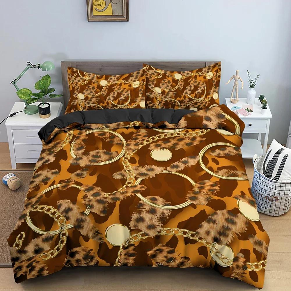 3D Chain Pattern Bedding Set Duvet Cover Comforter Covers For Bedroom Twin King Size Soft Quilt Cover With Pillowcase 2/3 Pcs