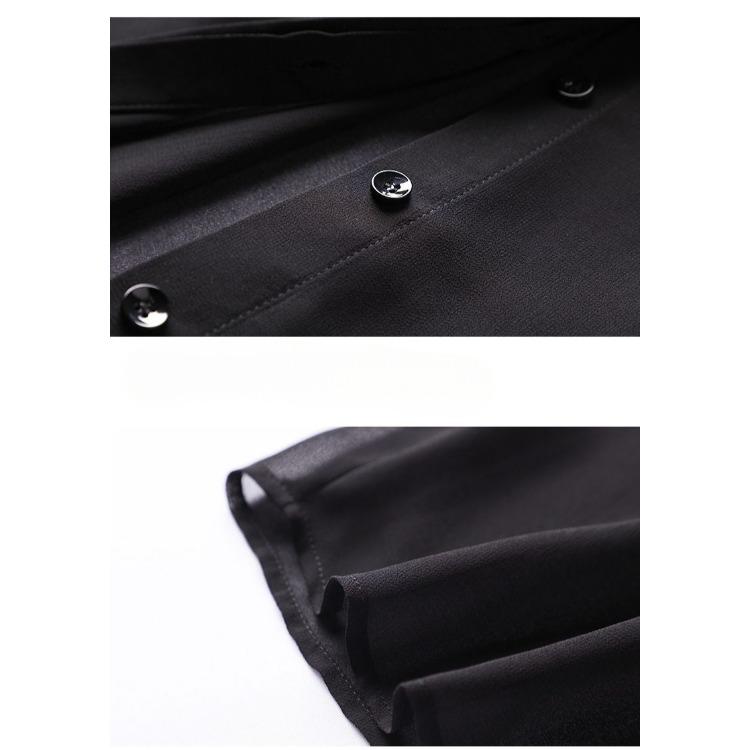 Letní móda Černá šifonová košile Dámská Dlouhý rukáv Průsvitná síťovina Ochrana před sluncem Sexy top