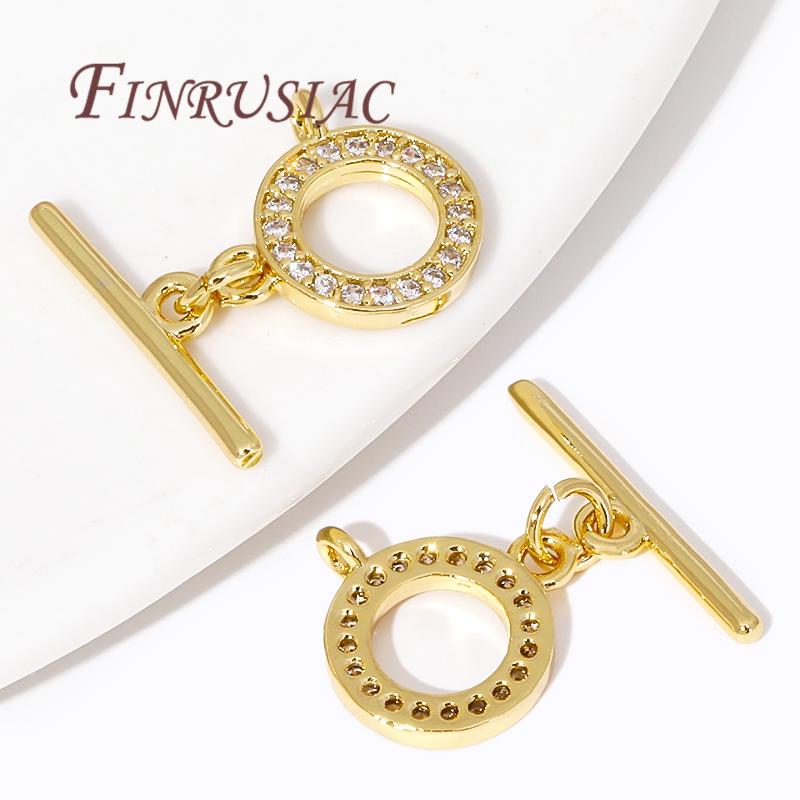 18K Gold Plated OT Clasps Bracelet Toggle Clasp Connectors For DIY Bracelet Necklace Jewelry Making Supplies Findings Wholesale