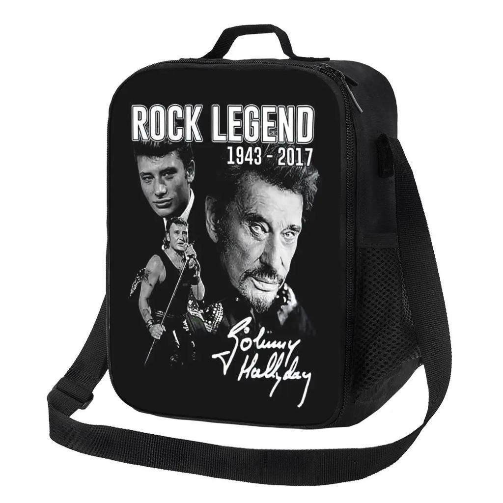 Johnny Hallyday Französischer Sänger Wiederverwendbare Lunchbox Multifunktion Heavy Metal Rock Kühler Thermische Lebensmittelisolierte Lunchtasche Schule