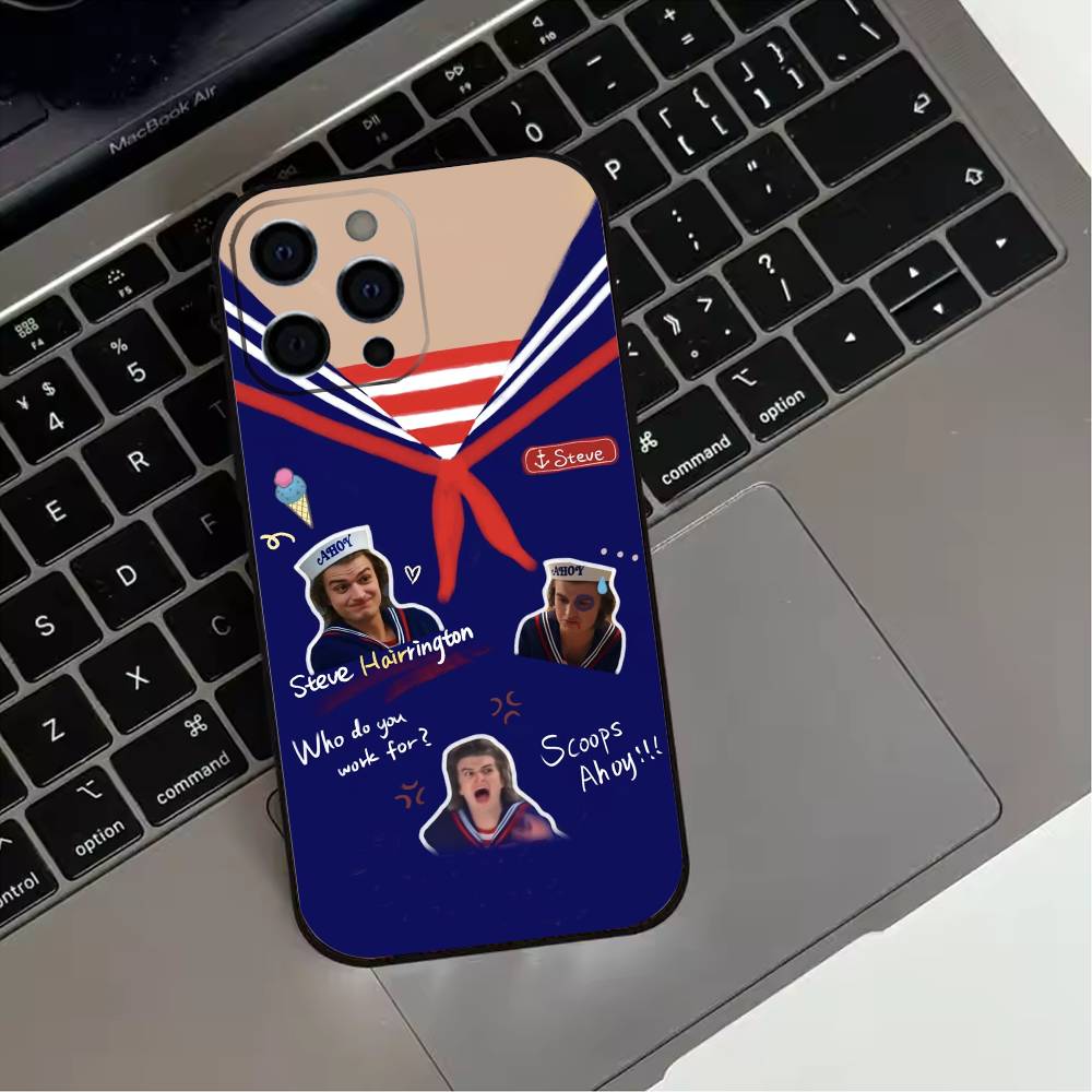 COOL S-Steve H-Harrington  Phone Case For iPhone 17,16,15,14,13,12,11 Plus,Pro Max,XS,Soft Silicone Black Cover iPhone16promax