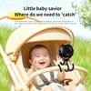 Portable Stroller Fan 3 Speed Pinch-Proof Mini Baby Fan Rechargeable LED Display Car Seat Crib Travel Cooling Fan with Flexible