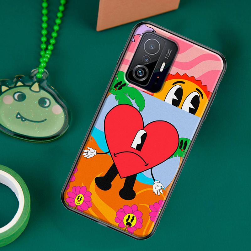 Bad Bunny Herz Regenbogen Farbe Fall Für POCO F5 X5 X3 Pro X4 F4 GT F3 M5s C40 Abdeckung Für Xiaomi 13 12 Lite 11T 12T Pro 12X
