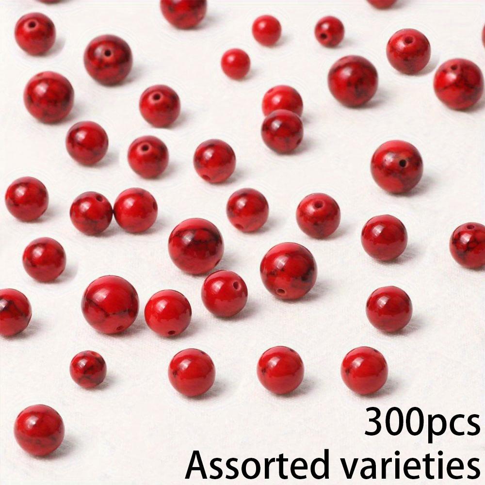 100/300/500pcs red beads, turquoise beads, decorative beads, spacer beads, natural gemstone beads, jewelry making, DIY bracelet necklace