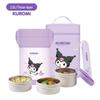 TAFUCO Sanrio Kuromi 2L 3-Layer Insulated Lunch Box