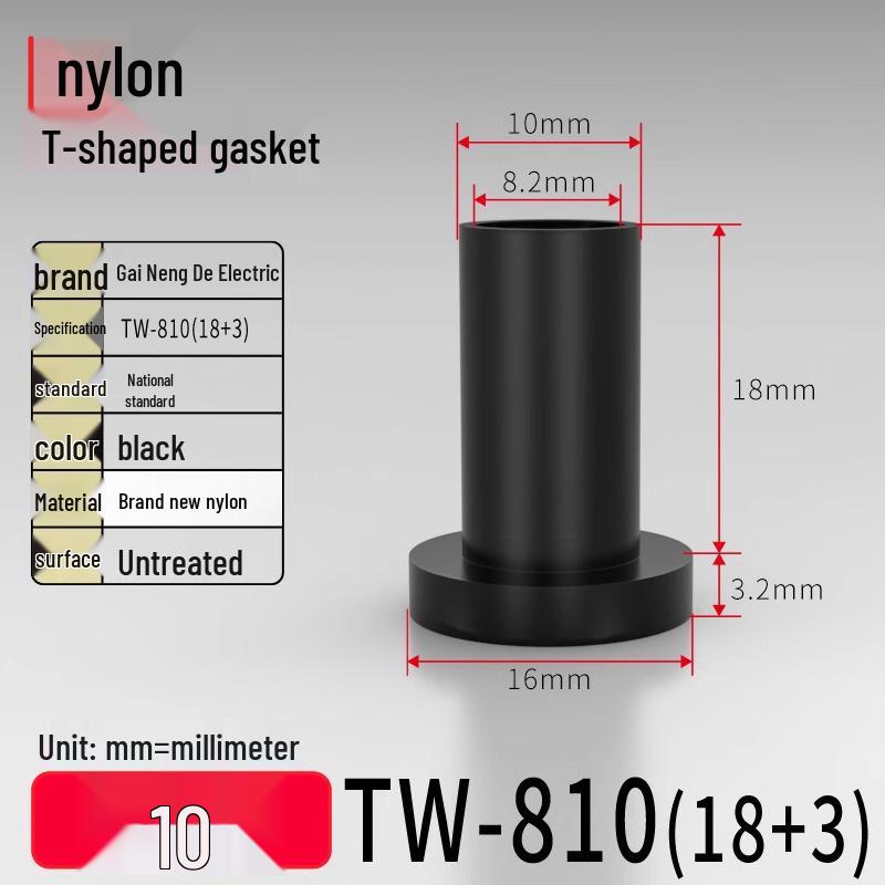 T-förmiger Nylon-Kunststoff-Dichtungsring und Schraubwellenhülse (Für dich: M2-M35)