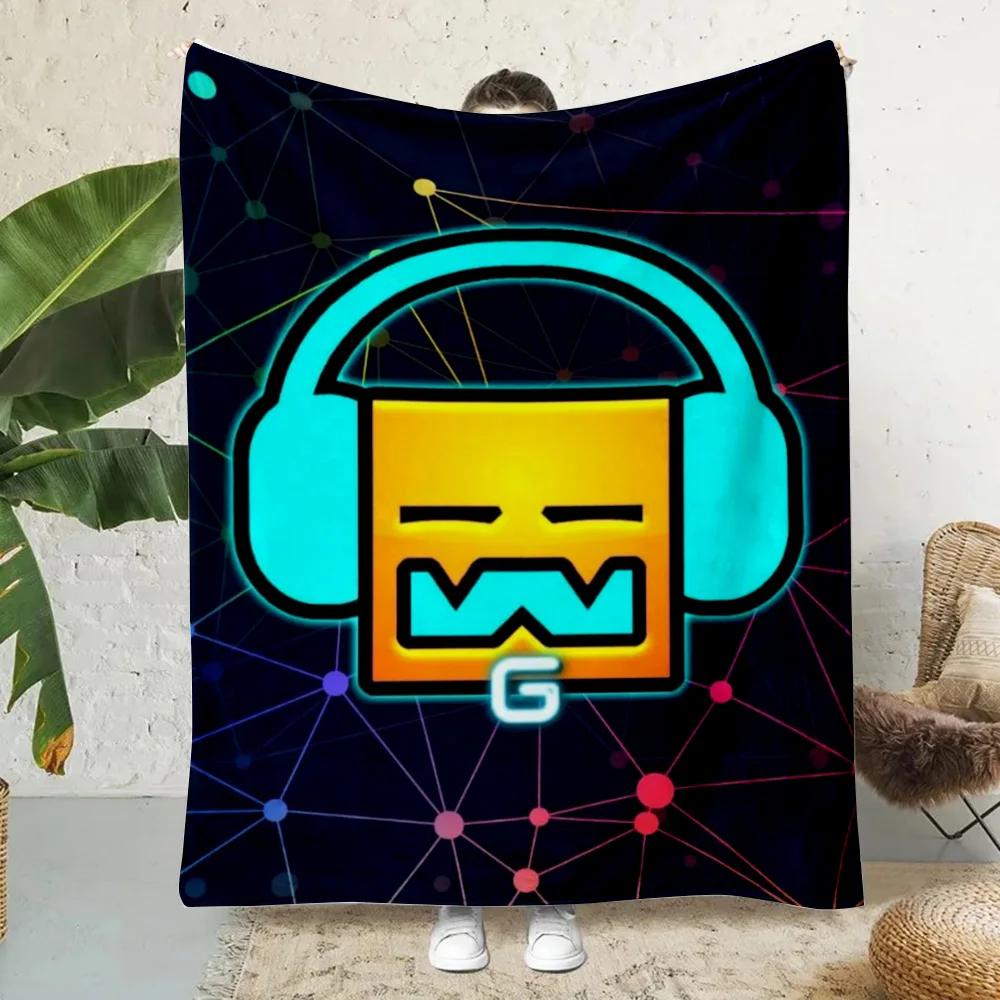 

Geometry Dash Video Game Printed Blanket Picnic Blankets Warm Blanket Soft and Comfortable Blanket Home Travel Birthday Gift 75x90cm