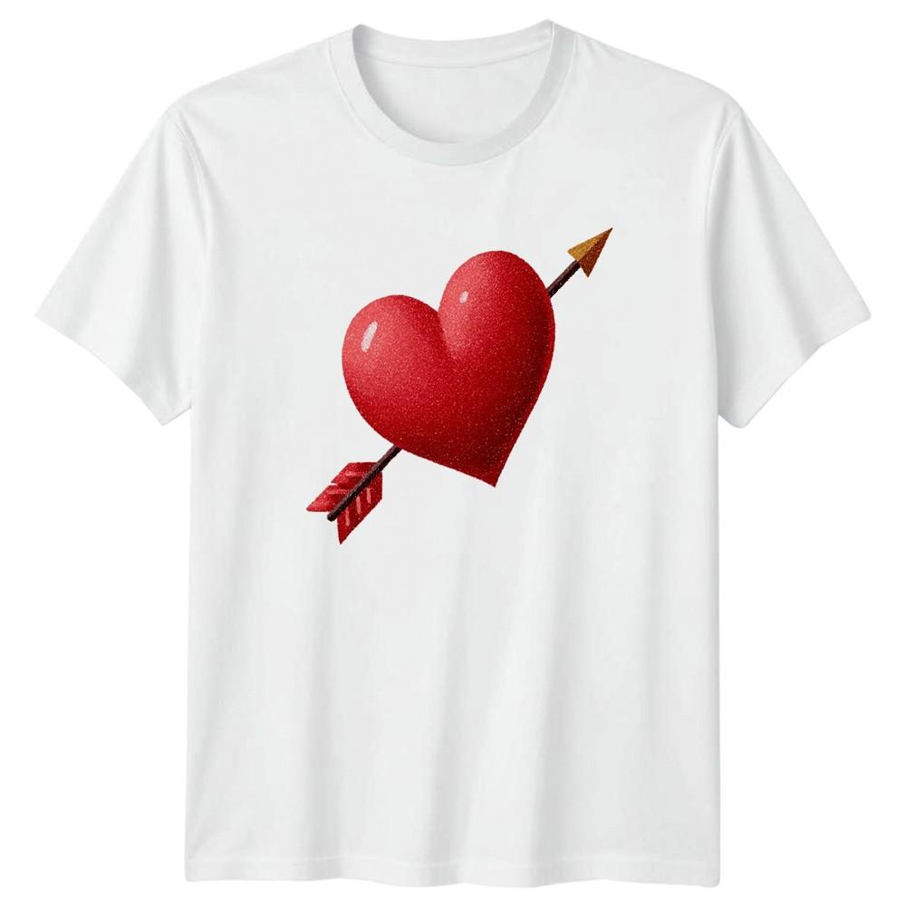 Heart Pierced Arrow Valentines Day Unisexs TShirt Unisexs Tee Graphic Unisex Top S