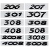 2026 Hot Car Sticker For Peugeot Rear Boot Trunk Tailgate Emblem Badge ABS Car Sticker Decals 206 207 301 307 308 408 508 2008 3