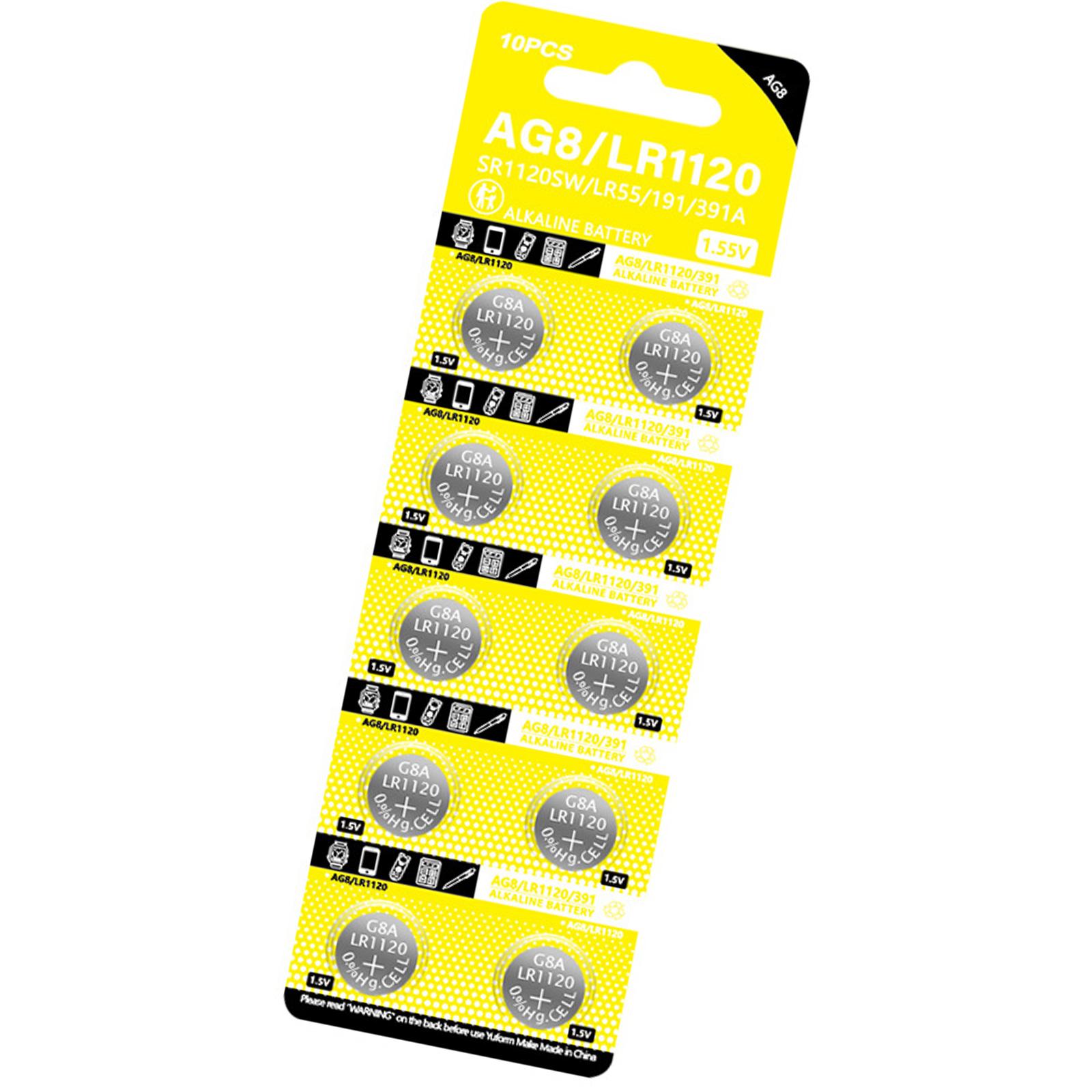 

Упаковка из 10 шт./лист LR1120 щелочные батарейки-таблетки 1,5 В плоская круглая батарейка для часов, калькуляторов и цифровых камер