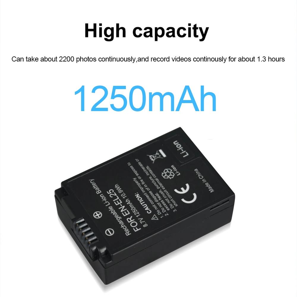 Cityork 1250mAh ENEL 25 EN-EL25 EN EL25 Oppladbart batteri + LCD USB dobbel lader for Nikon Z50 ZFC Z 50 Z FC MH-32 batterier