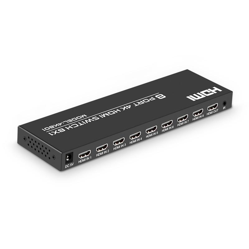 FJ-4K801 Fjgear 8 Port 3840*2160/30Hz Hd Video Switch Hdmi 8X1 Selector Hdmi Switch 4K 30Hz