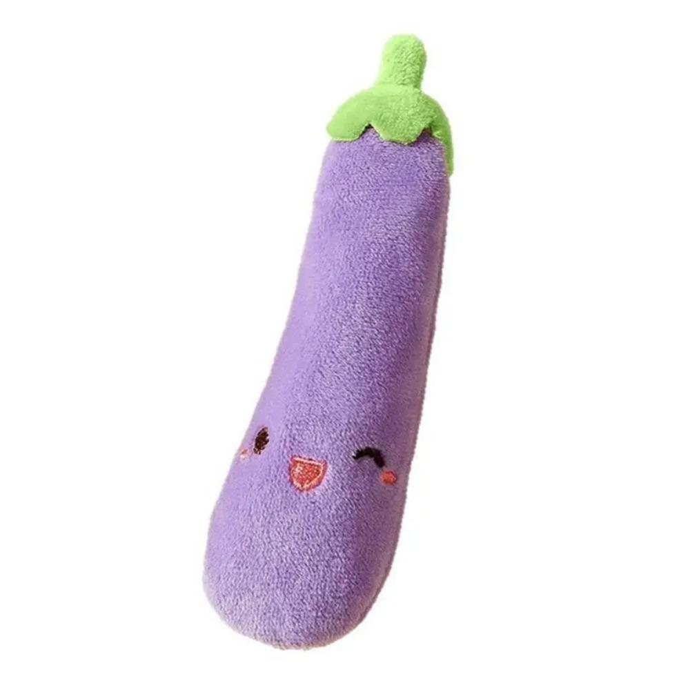 Kawaii Stoppet Frugt & Grøntsag Plyslegetøj Blødt Sød Tegneserie Forårsløg Aubergine Radise Interaktivt Sensorisk Hyggeligt Legetøj til Børn