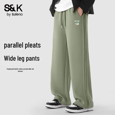 Baleno Men's S&K Series Pleated Wide-Leg Sweatpants