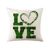 St. Patrick's Day Pillow New Plaid Clover Plant Print Pillow Sofa Cushion Linen Pillow Cover
