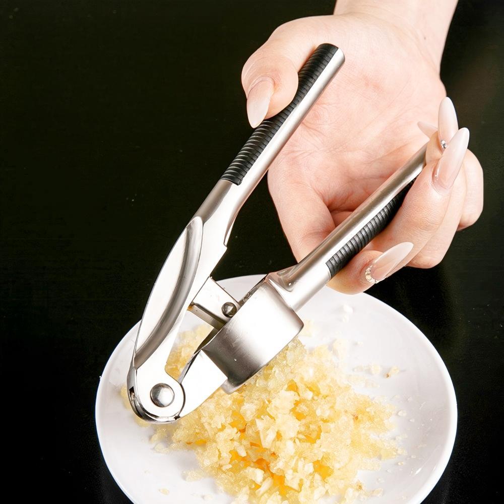 Garlic Press,Stainless Steel Garlic Mincer Crusher,Ergonomic Handle,Easy to Use,Easy to Clean,Effort-Saving Kitchen Gadgets