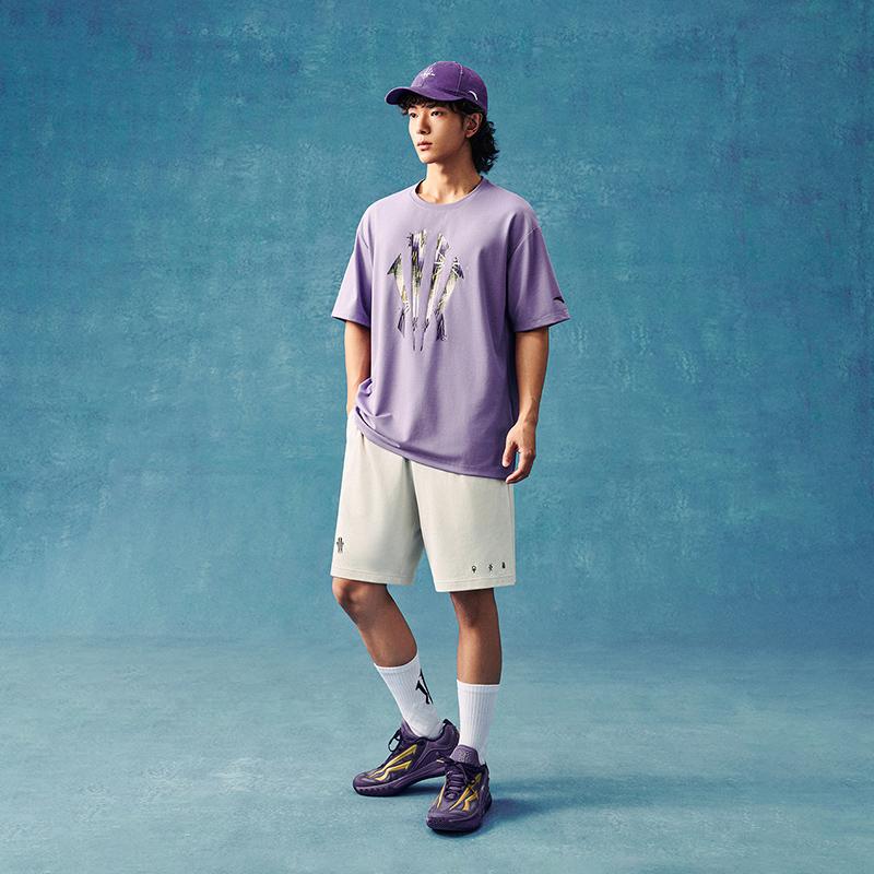 Anta T Shirt Unisex Plum Blossom Purple 972621107-4