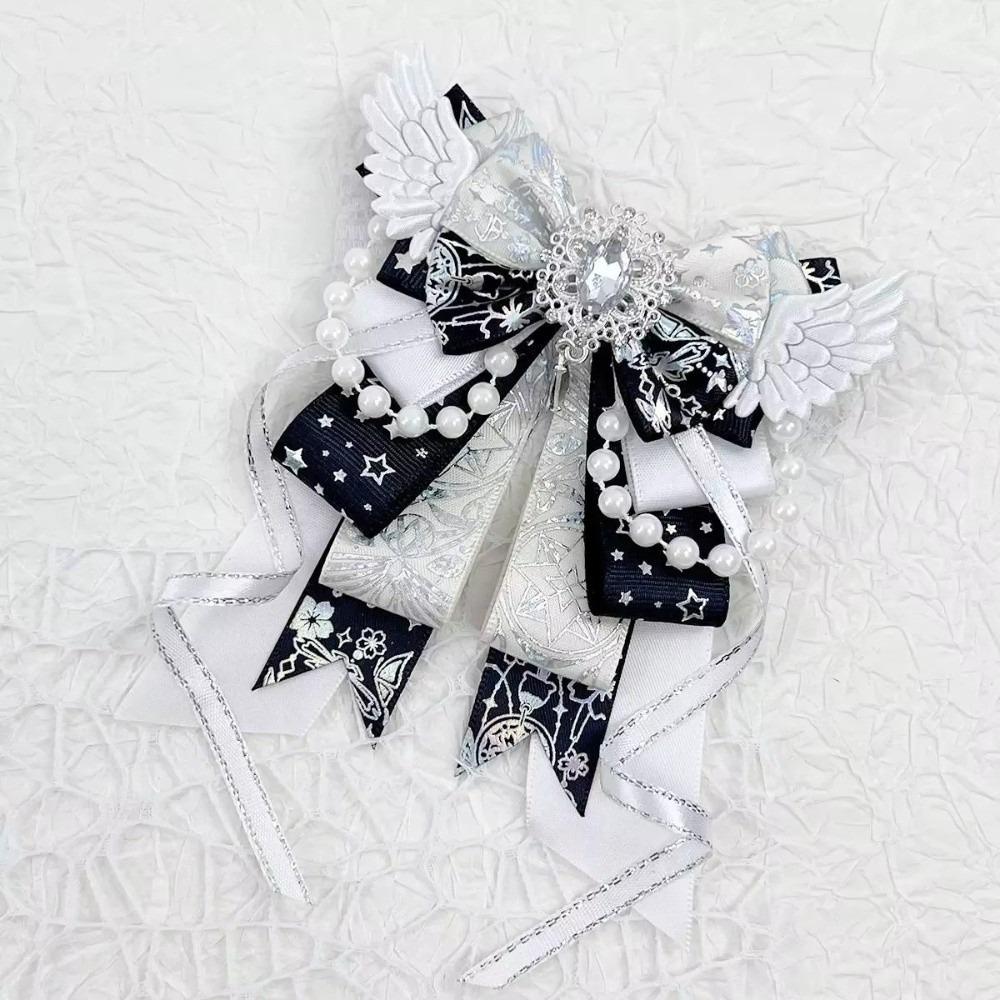 Handmade Jewelry Itabag Decoration Crystal Pearl Knot Bowknot Lolita Angel Wing Bow Bag Pendant Long Streamers Anime Collectible