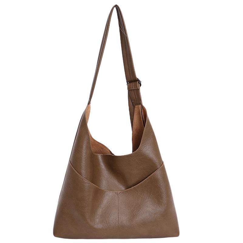 Retro Large-Capacity Textured Shoulder Bag - Women's Fashion Versatile Tote for Autumn/Winter