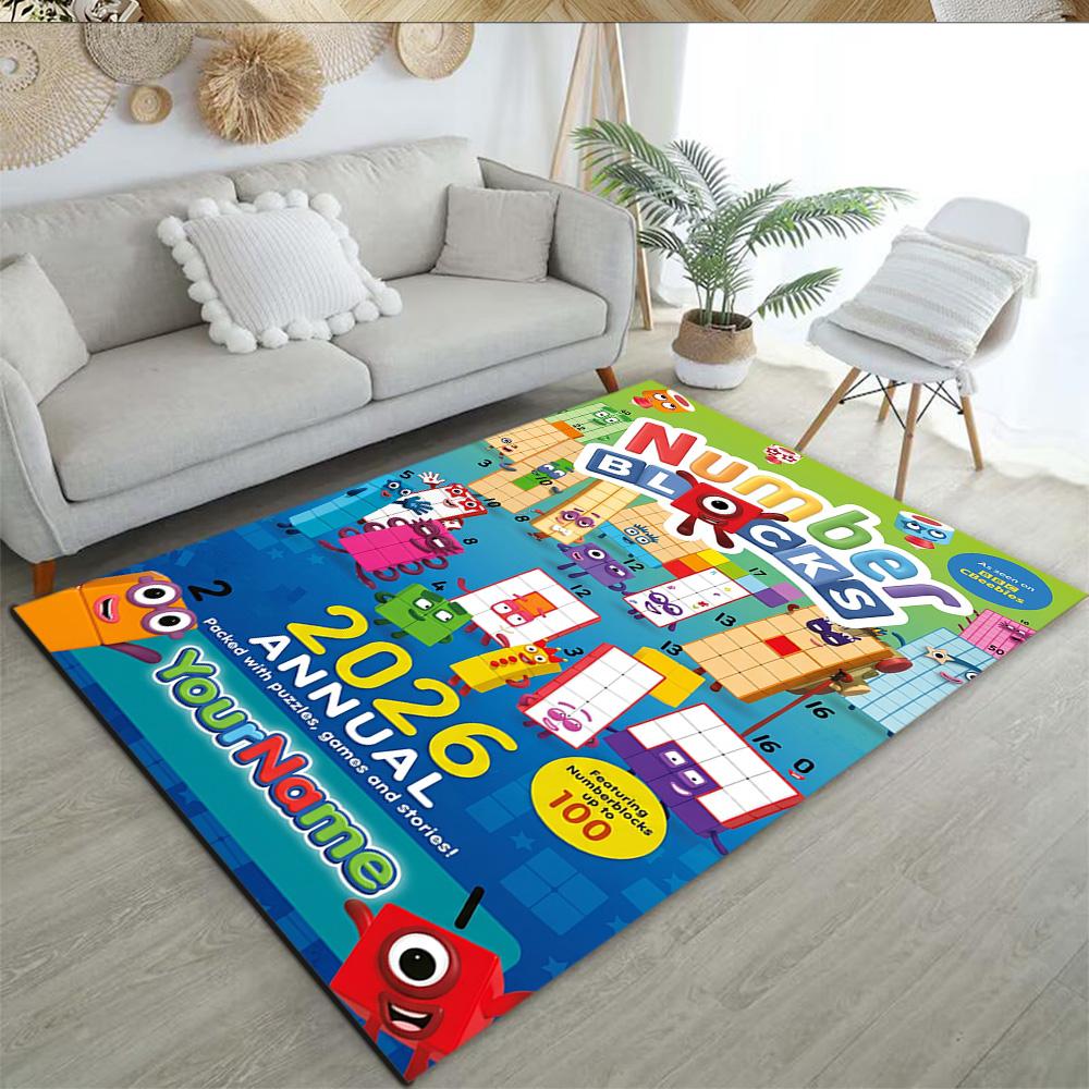 Numberblocks Personalized Name Floor Rug Office Rug Perfect for Playrooms Entryway Game Room Study room Antislip Carpet Anime Office Decor