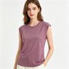 T-shirt da donna estiva in modal senza maniche, tinta unita, vestibilità larga, leggera, base per layering, casual per uso quotidiano, maglietta base, canottiera