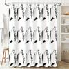 Black White Bathroom Shower Curtain With Leaves Pattern Decor Home Decoration Waterproof Fabric For Bathtub Accessories In Kitch