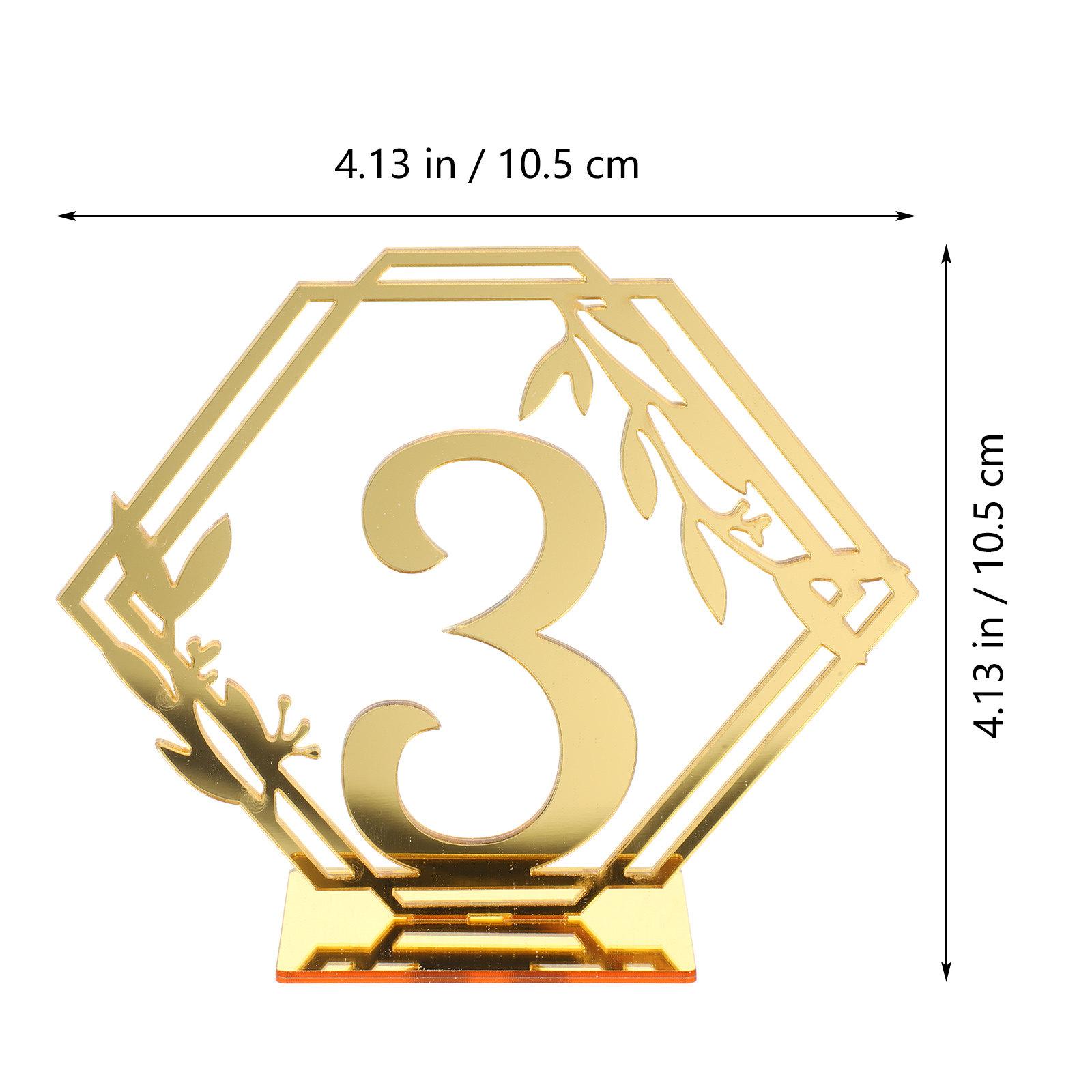 

10Pcs Acrylic Table Signs Hexagonal Reserved Number 1-10 Pattern Seating Signs for Wedding Banquet Party Restaurant Decoration золотистый